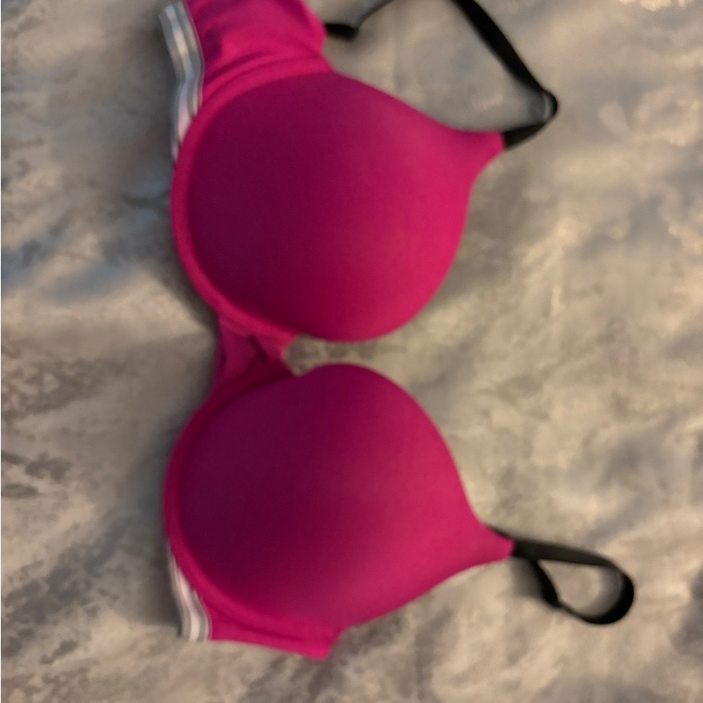 Victoria's Secret Fuchsia Bra with Black Straps